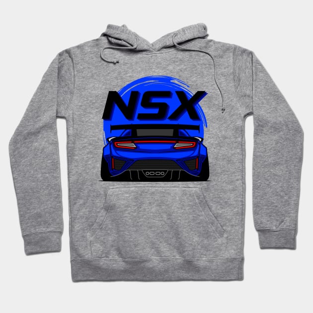 Blue NSX Rear JDM Hoodie by GoldenTuners